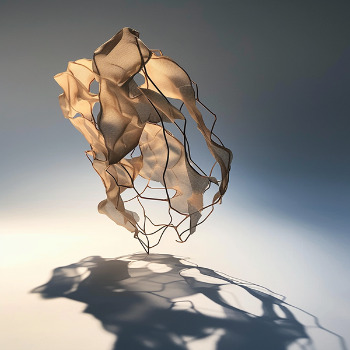 Copper and paper sculpture